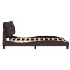 vidaXL Bed Frame with LED without Mattress "Hvar" Dark Brown 180x200 cm Fabric