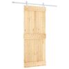 vidaXL Skjutd&ouml;rr Naturlig och vit 85 x 210 cm Massiv furutr&auml;d&ouml;rr