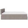 vidaXL Ottoman s&auml;ngram med madrasser taupe 160x200 cm tyg
