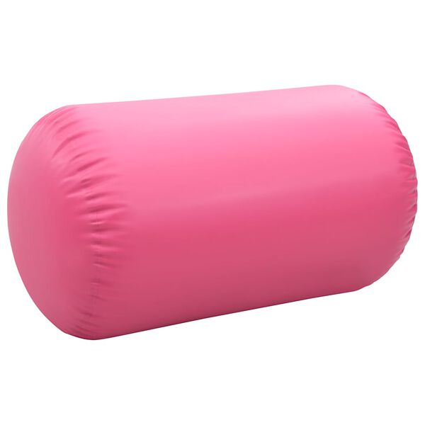 vidaXL Uppbl&aring;sbar gymnastikrulle med pump 100x60 cm PVC rosa