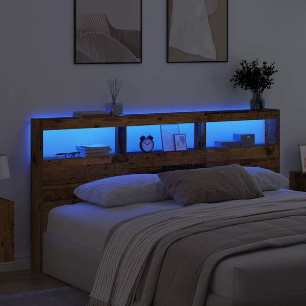 vidaXL Huvudgavel Gammalt tr&auml; 200 x 17 x 102 cm Konstruerat tr&auml;