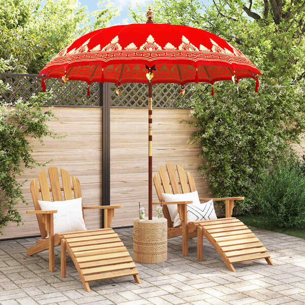 vidaXL Balinesisk Parasol Röd 215 x 215 x 260 cm Bomull
