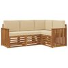 vidaXL Utomhussoffset 4 st Naturlig och Beige Polyester