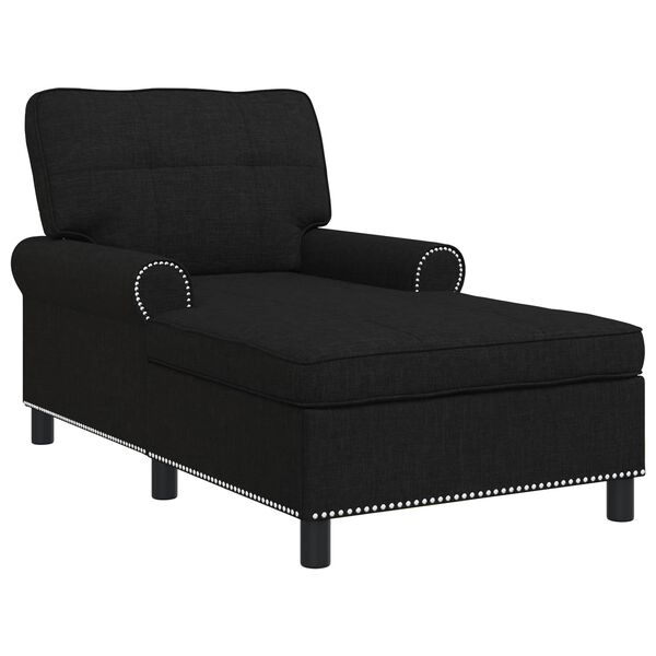 vidaXL Chaise Lounge med kudde Svart 91 x 157 x 91 cm tyg