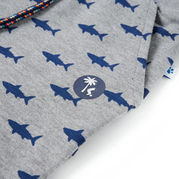 Barnshorts med sn&ouml;re blandad ljusgr&aring; melange 140