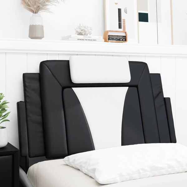 vidaXL Headboard Cushion "Viana" Black and White 80 cm Faux Leather