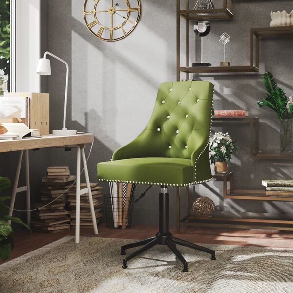 vidaXL Snurrbar matstol ljusgr&ouml;n sammet