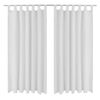 2-pack gardiner med &ouml;glor i vit microsatin 140 x 175 cm