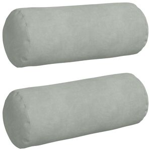 vidaXL Bolsterkuddar 2 st Ljusgr&aring; &Oslash; 15 x 40 cm Kordread tyg