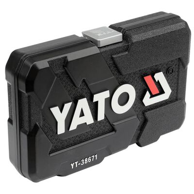 YATO Hylsnyckelsats med spärrhandtag 12 delar YT-38671