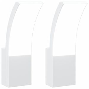 vidaXL Utomhusv&auml;gglampor LED 2 st vit gjuten aluminium