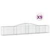 vidaXL Gabioner b&aring;gformade 9 st 400x50x60/80 cm galvaniserat j&auml;rn