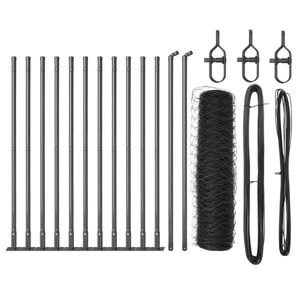 vidaXL St&auml;ngselstolpe Gr&aring; 25 x 0,6 m (36 mm maska) St&aring;l och PVC