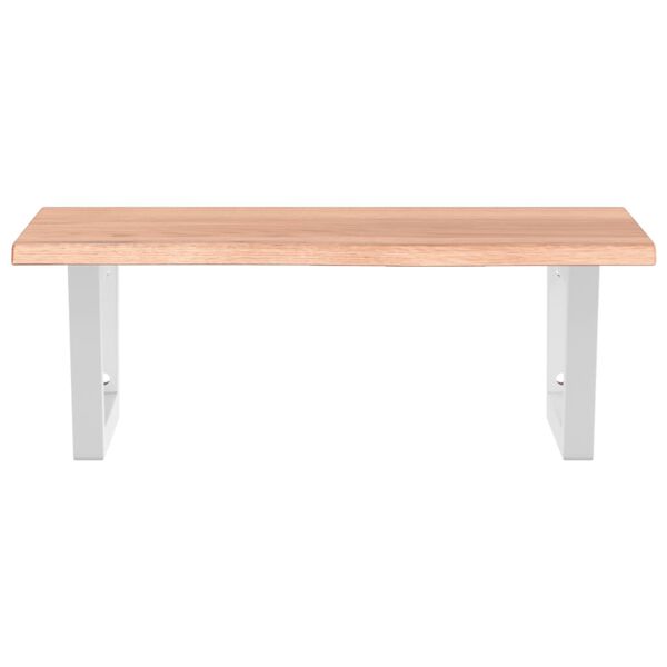 vidaXL V&auml;ggmonterad handfatshylla st&aring;l och massiv ek