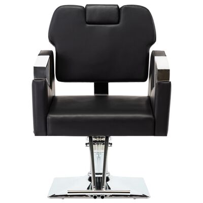 vidaXL Professionell frisörstol med nackstöd svart konstläder
