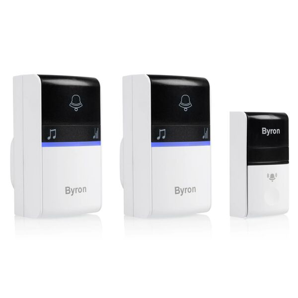 Byron Tr&aring;dl&ouml;s d&ouml;rrklocka med 2 mottagare gr&aring;