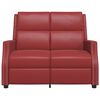 vidaXL Massagefåtölj 2-sits vinröd konstläder