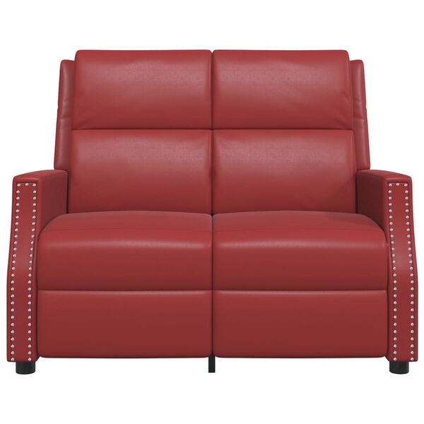 vidaXL Massagefåtölj 2-sits vinröd konstläder