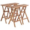 vidaXL Hopf&auml;llbara barstolar 4 st massiv teak