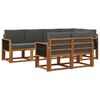 vidaXL Utomhussoffset med kudde 7 pcs Naturlig och Antracit Polyester