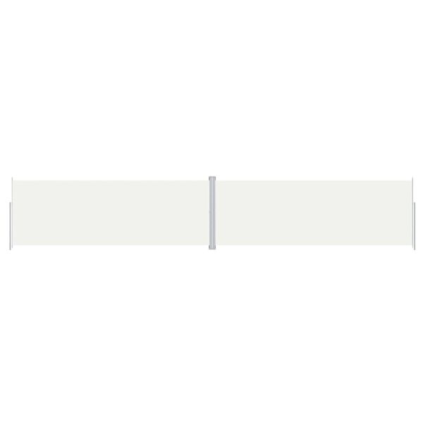 vidaXL Infällbar sidomarkis gräddvit 220x1200 cm