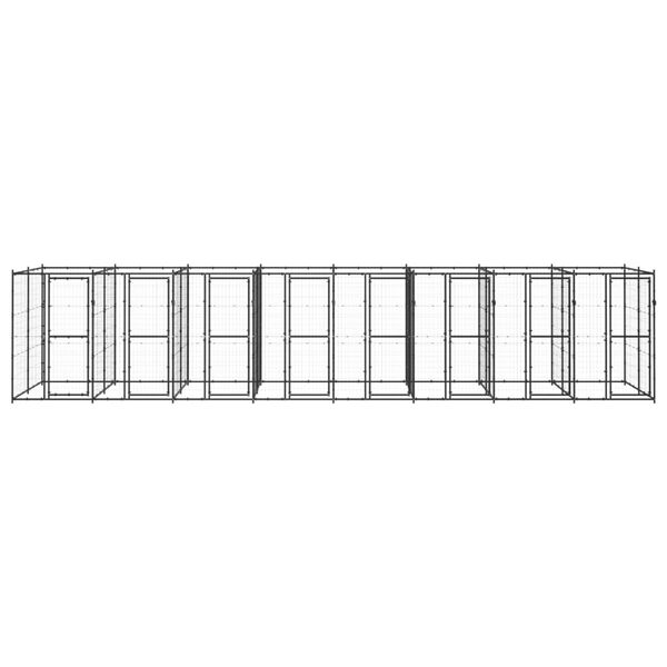 vidaXL Hundg&aring;rd f&ouml;r utomhusbruk st&aring;l 19,36 m&sup2;