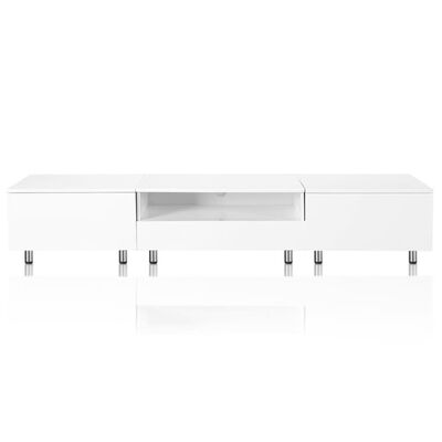 vidaXL TV-bänk LED 200 cm högglans vit