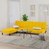 vidaXL B&auml;ddsoffa 2-sits med fotpall gul sammet