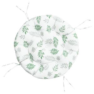 vidaXL Rund dyna bladm&ouml;nster &Oslash; 60 x11 cm oxfordtyg