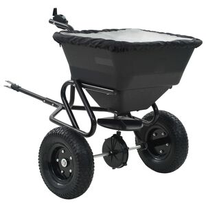vidaXL Saltspridare manuell PVC och st&aring;l 125x74x79 cm 45 L