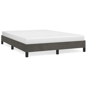 vidaXL S&auml;ngram utan madrass m&ouml;rkgr&aring; 140x200 cm sammet