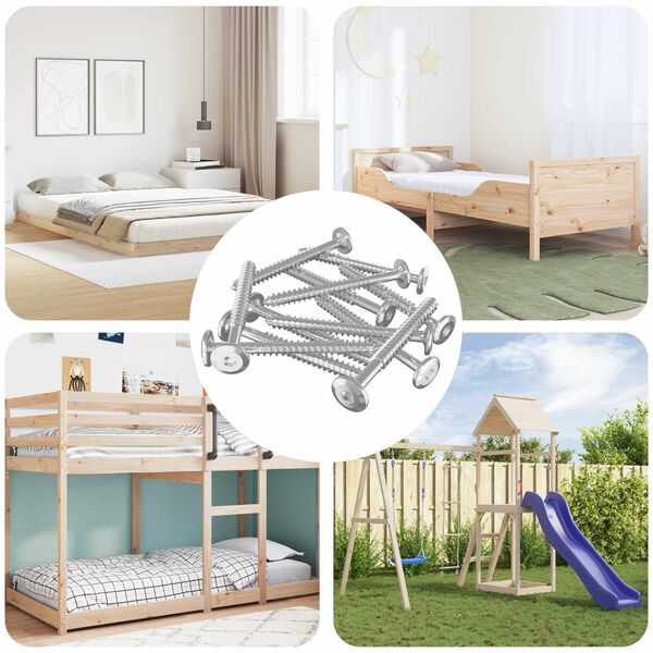 vidaXL Tr&auml;skruvar 12 pcs Silver M6 x 70 mm St&aring;l