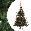 vidaXL Konstgjord julgran med julkulor 120 cm 150 LED-lampor Varmvit