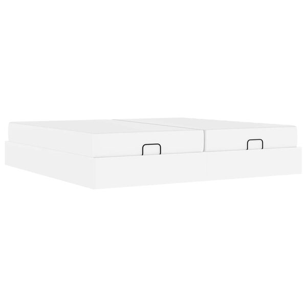 vidaXL S&auml;ngram med madrass med madrass 2 pcs Vit PVC