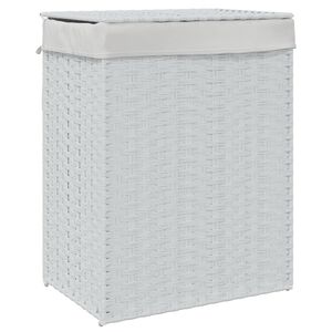 vidaXL Tv&auml;ttkorg med lock vit 46x33x60 cm konstrotting