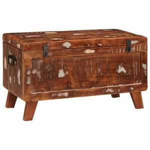 vidaXL F&ouml;rvaringsl&aring;da med l&aring;s 70 x 35 x 40 cm massivt &aring;tervunnet tr&auml;