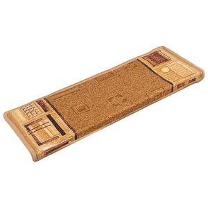 vidaXL Trappstegsmattor sj&auml;lvh&auml;ftande 15 st 65x21x4 cm beige