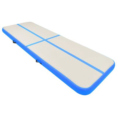 vidaXL Uppblåsbar gymnastikmatta med pump 300x100x15 cm PVC blå