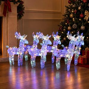 vidaXL Julrenar 46 st flerf&auml;rgad 240 lysdioder akryl