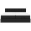 vidaXL Ottomansk säng med madrasser&LEDs svart 160x200cm konstläder