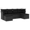 vidaXL Loungegrupp med dynor 6 delar svart konstrotting
