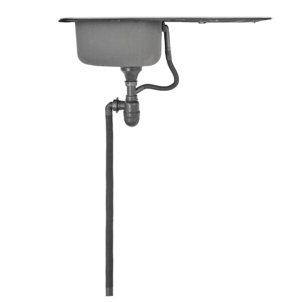 vidaXL Diskbänk med avlopp och vattenlås rostfritt stål