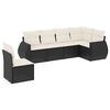 vidaXL Loungegrupp med dynor 6 delar svart konstrotting