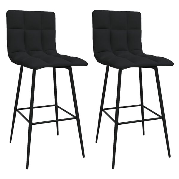 vidaXL Barstolar 2 st svart sammet