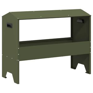 vidaXL Fodertrog f&ouml;r boskap Olivgr&ouml;n 79 x 35 x 62 cm 15 kg