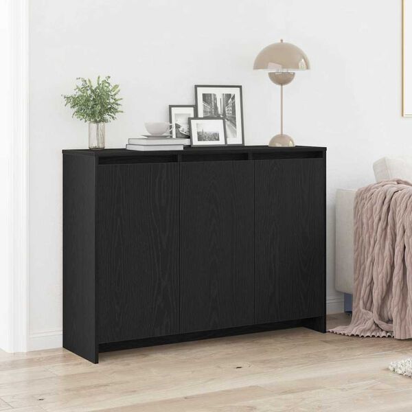 vidaXL Sideboard Svart 102 x 33 x 75 cm Konstruerat trä