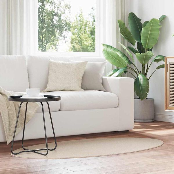 vidaXL Omr&aring;desmattor Oval HUARTE Beige 150 x 80 cm 100% Polyester