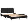 vidaXL Bed Frame without Mattress "Zadar" Black 140x190 cm Faux Leather