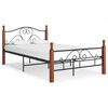 vidaXL S&auml;ngram utan madrass svart metall 120x200 cm