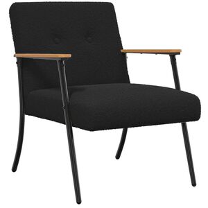 vidaXL f&aring;t&ouml;lj Svart Kr&auml;lsig Ull-liknande Tyg